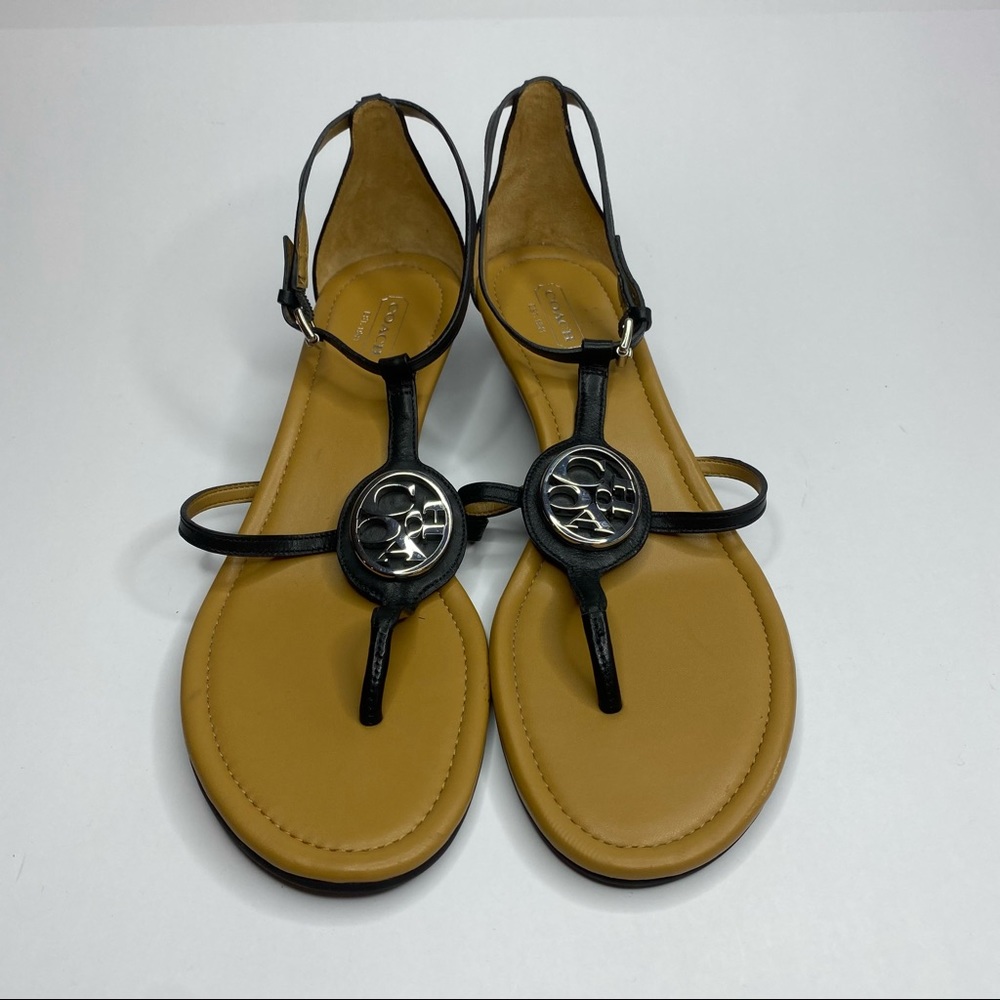 Coach Vipor Open Toe Leather Slingback Sandals